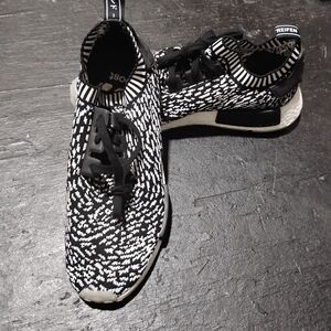 adidas Black & White Knit Running Sneakers